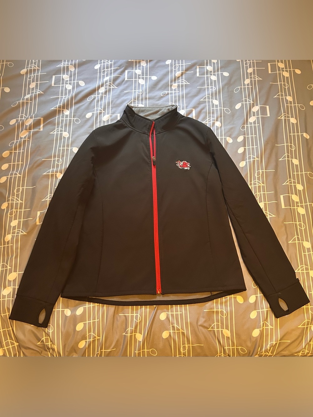 Russell Athletic Black Softshell GameCocks Jacket with Red Zip